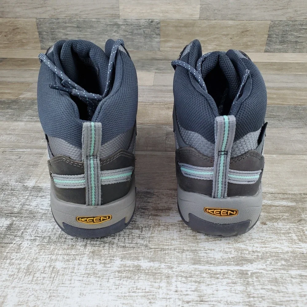 Keen Steens‎ Mid Womens Boots Sz 9 Steel Gray Ocean Wave Waterproof Hiking Boots